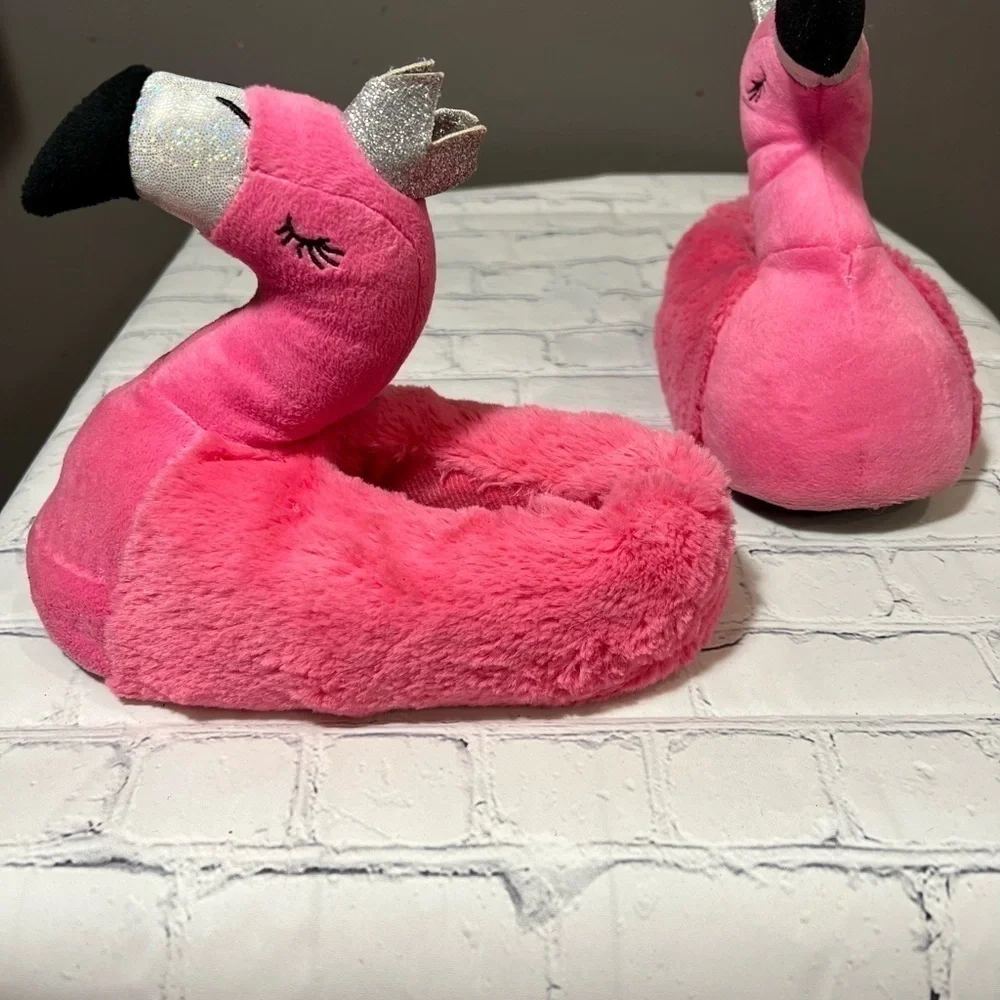 Girls' Flamingo House Slippers, Size 2-3